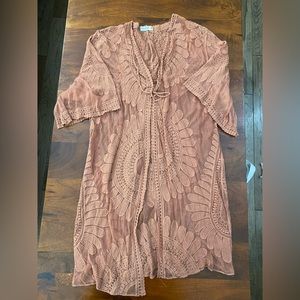 Style Apprael Women's Open Kimono Cardigan Size Small Floral Sheer Chiffon